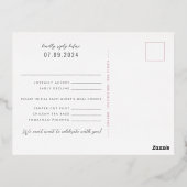 Pink Südwest Gleam Wedding Reply Folie Einladungspostkarte (Rückseite)