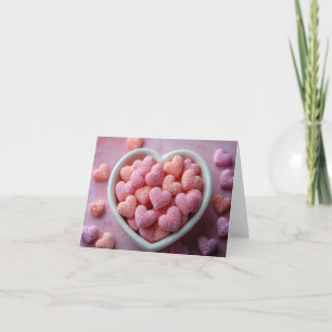 Pink Sugar Candy Hearts Valentine Gruß Feiertagskarte