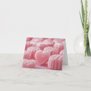 Pink Sugar Candy Hearts Valentine Gruß Feiertagskarte