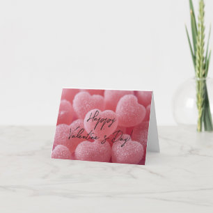 Pink Sugar Candy Hearts Valentine Gruß Feiertagskarte