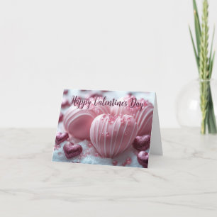 Pink Sugar Candy Hearts Valentine Gruß Feiertagskarte