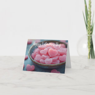 Pink Sugar Candy Hearts Valentine Gruß Feiertagskarte