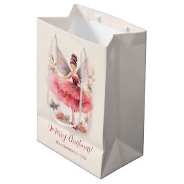 Pink Sugar Plum Fairy Vintage Weihnachten Mittlere Geschenktüte