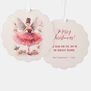 Pink Sugar Pum Fairy Vintage Weihnachtskarte Ornament Karte