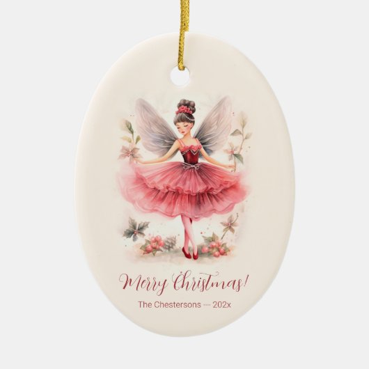 Pink Sugar Pum Fairy Vintage Weihnachtsschmuck (Vorne)