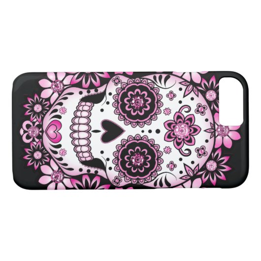 Pink Sugar Skull Case-Mate iPhone Hülle (Rückseite (Horizontal))