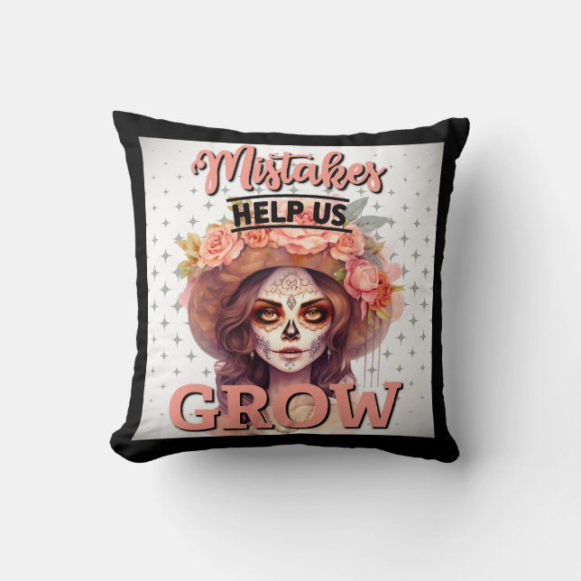 Pink Sugar Skull Delights Throw Kissen (Vorderseite)
