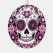 Pink Sugar Skull Keramik Ornament (Links)
