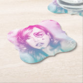 Pink Sugar Skull Makeup Girl, Shaped Untersetzer (angewinkelt)