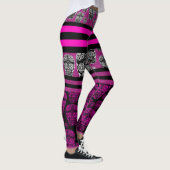Pink Sugar Skull Stripte Leggings (Rechts)