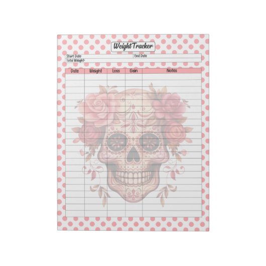 Pink Sugar Skull Weichtracker Notizblock (Rotiert)