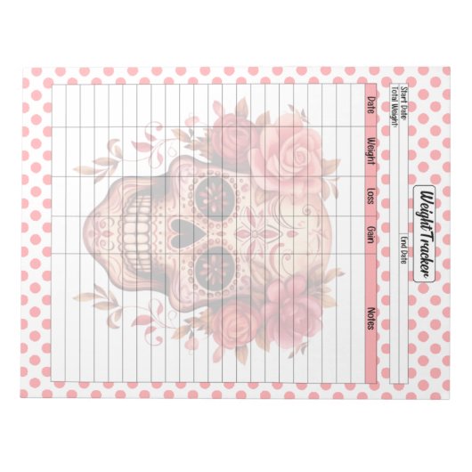 Pink Sugar Skull Weichtracker Notizblock (Vorderseite)