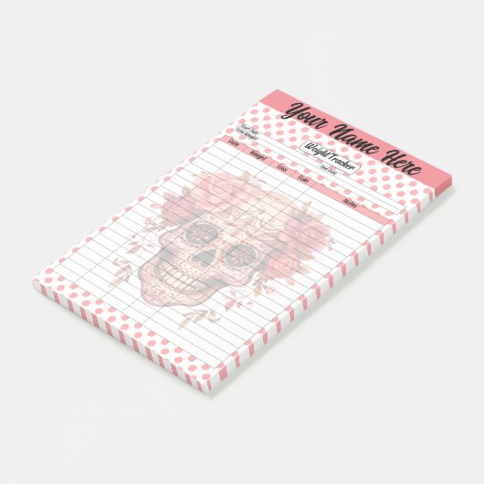 Pink Sugar Skull Weichtracker Post-it Klebezettel (angewinkelt)