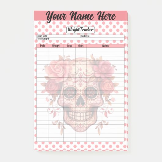 Pink Sugar Skull Weichtracker Post-it Klebezettel (Vorderseite)