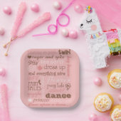 Pink Sugar und Spice Girl Babydusche Pappteller (Party)