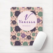 Pink Sukkuline Monogram Script Mousepad (Mit Mouse)