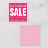 Pink Sumer Sale-Visitenkarte Begleitkarte (Vorne/Hinten)