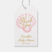 Pink Summer Beach Baby Dusche Vielen Dank Geschenkanhänger (Vorderseite)