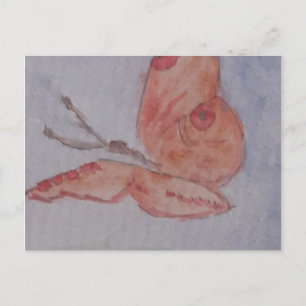 Pink Summer Butterfly Postkarte