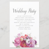 Pink Summer Floral Watercolor Hochzeit (Rückseite)