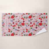 Pink Summer Frucht Berries Bridesmaid Personalisie Badehandtuch (Badehandtuch)