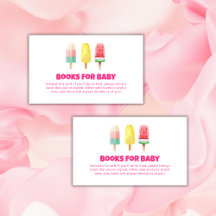 Pink Summer Ice Creme Pop Bücher für Babydusche