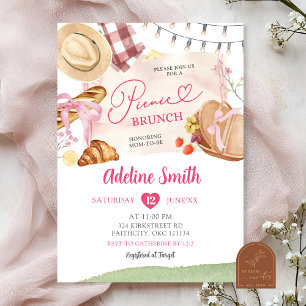 Pink Summer Patisserie Picnic Brautparty Brunch Einladung