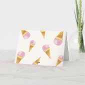 Pink Summer Scoop Ice Creme Frame Baby Dusche Dankeskarte (Rückseite)