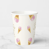 Pink Summer Scoop Ice Creme Frame Baby Dusche Pappbecher (Links)