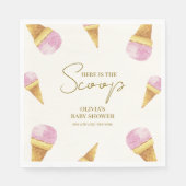 Pink Summer Scoop Ice Creme Frame Baby Dusche Serviette (Vorderseite)