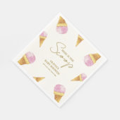 Pink Summer Scoop Ice Creme Frame Baby Dusche Serviette (Ecke)