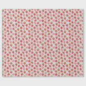 Pink Summer Strawberry Pattern Geschenkpapier (Flach)