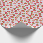 Pink Summer Strawberry Pattern Geschenkpapier (Ecke)