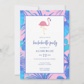 Pink Summer Tropical Flamingo Junggeselinnen-Absch Einladung (Vorderseite)