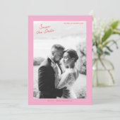 Pink Summer Wedding Save the Date Einladung (Stehend Vorderseite)