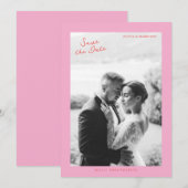Pink Summer Wedding Save the Date Einladung (Vorne/Hinten)