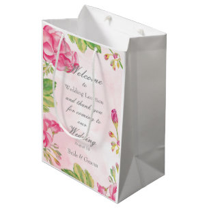 Pink Summerblumen Hochzeit Mittlere Geschenktüte