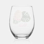 Pink Summertime Glam Bachelorette | Braut Weinglas Ohne Stiel (Rückseite)