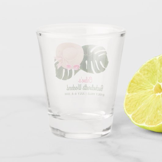 Pink Summertime Glam | Bachelorette Schnapsglas (Rückseite)