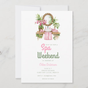 Pink Summertime Glam   Bachelorette Weekend Einladung