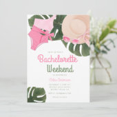 Pink Summertime Glam | Bachelorette Weekend Einladung (Stehend Vorderseite)