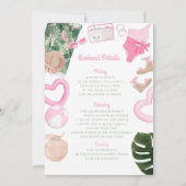 Pink Summertime Glam | Bachelorette Weekend Einladung (Rückseite)