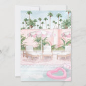Pink Summertime Glam | Pool-Party Einladung (Rückseite)