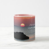 Pink Sun, Araha Beach Okinawa Japan Sunset Foto Tasse (Zentrum)