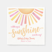 Pink Sun Baby Shower Serviette (Vorderseite)