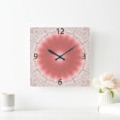 Pink Sun Wall Clock Quadratische Wanduhr (Zuhause)