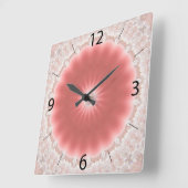 Pink Sun Wall Clock Quadratische Wanduhr (Winkel)