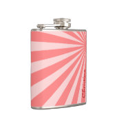 Pink Sunburst "Add Your Name" Flachmann (Rechts)