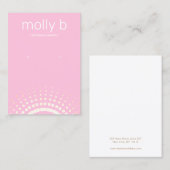 Pink Sunburst Earring Juwelry Display Holder Visitenkarte (Vorne/Hinten)