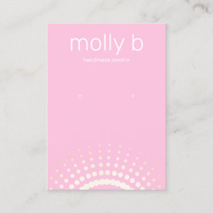 Pink Sunburst Earring Juwelry Display Holder Visitenkarte